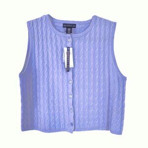 House of Harlow Cashmere Sweater Vest in Periwinkle Blue Womens Size S NWT